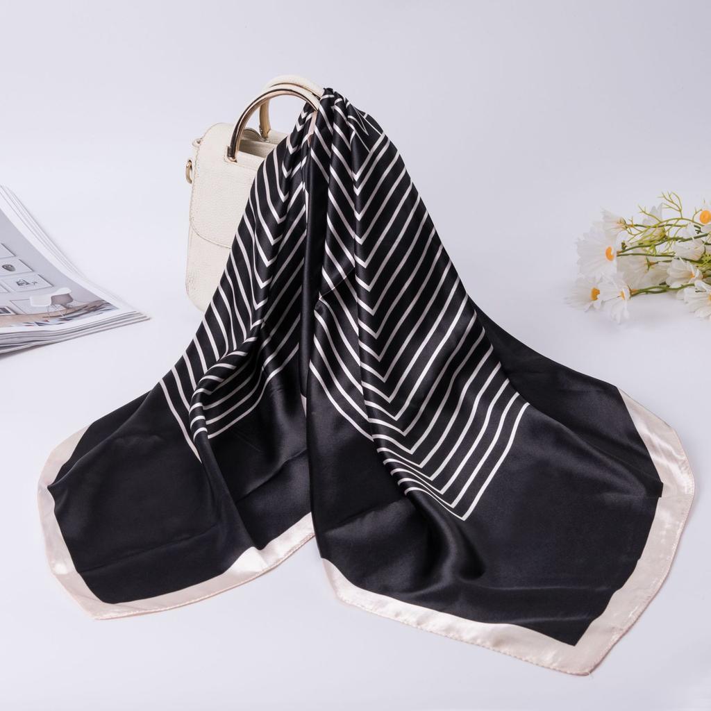 Simulation Silk 90cm Large Square Scarf Silk Scarf Female New 2026 Spring and Fall Models of Foreign Fashion Shirt Large Square Scarf Mother Scarf