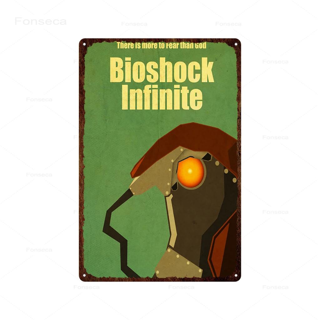 Shooting Game Bioshock Tin Sign Infinite High Quality Retro Meatl Plaques Vintage Wall Art Iron Painting for Home Bar Decoration