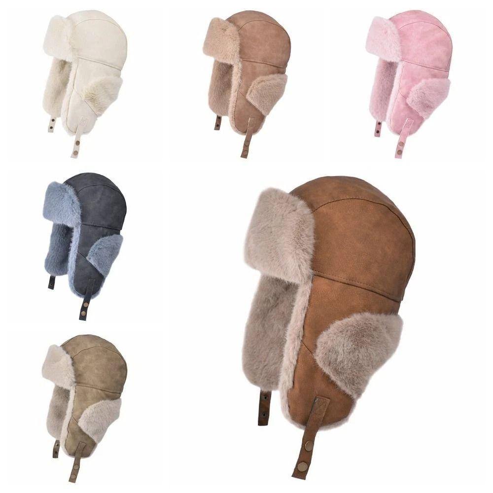 Cold-proof Plush Ear Protection Hat Windproof Ski Hat Fashion Cycling Warm Hat  For Women Men
