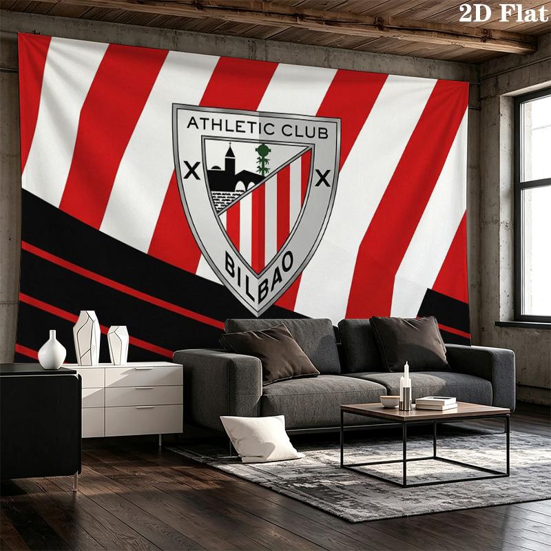 Athletic Bilbao Wall Tapestry Aesthetic Wall Hanging Printed Fabric Blanket Decorative Tapestries for Bedroom Living Room Home Decor