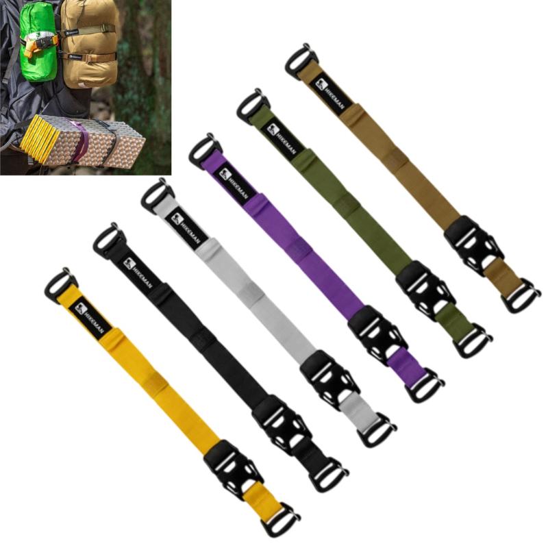 1Pcs Outdoor Hiking Travel Backpacking Straps Adjustable 18.5-49.5Cm Luggage Straps Wear-Resistant Buckle Fixed Packing Straps