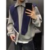 Korean Style Loose Two-Piece Detachable Space Cotton Hoodie Unisex Casual Sweatshirt Daily Wear
