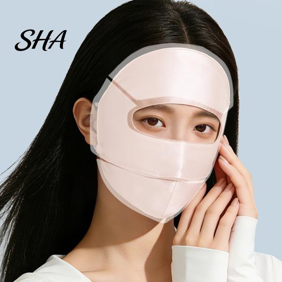Silk Sun Protection Face Mask Full for Women, Breathable UV Shield Lightweight Running with Adjustable Straps Outdoor Hiking And Summer Sports