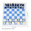 Chess Set Plastic Chess Pieces PU Blue White Chess Board Black Drawstring Pocket Chess Game Set for Travel Party