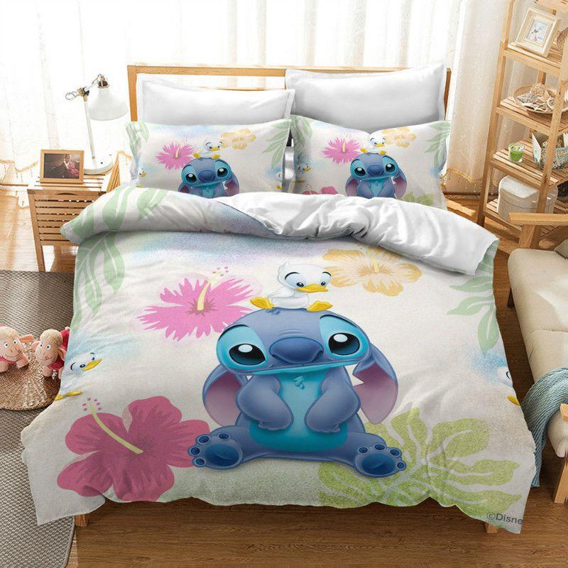 3d Stitch Bedding Set For Kids With Comfortable Duvet Cover And Pillowcase Set