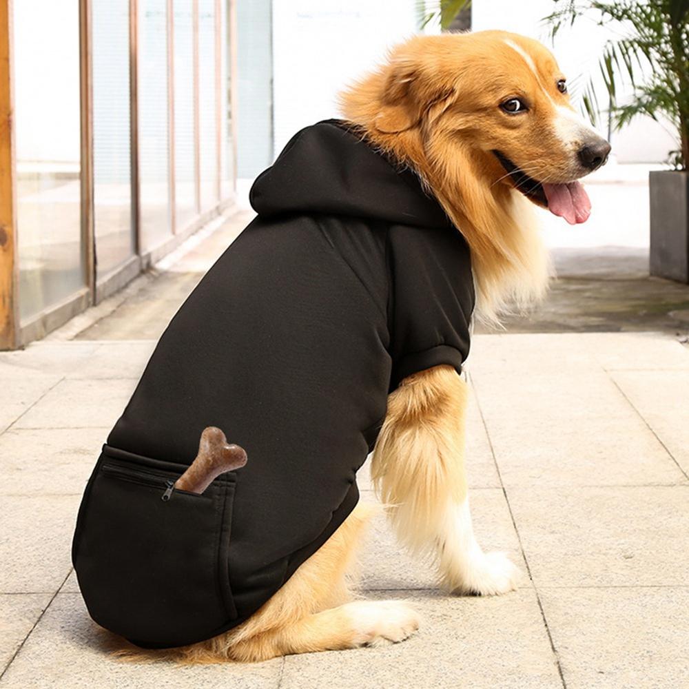Fashion Dog Clothing Autumn Winter Small Pet Clothes Thickening Warm Solid Color Two-Feet Hooded Wweater Casual Pet Products