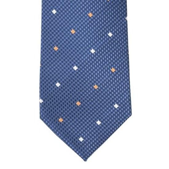 Michiko London Brand Necktie Made Japan Nishijin Weaving 100 Silk Jacquard Weave Square Pattern.