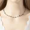 Cross-Border French Style Long Diamond Tassel Heart Choker Necklace for Women