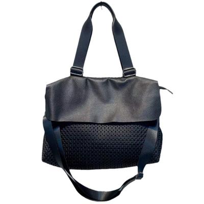 Nylon Mesh with Genuine Leather Bag Women Top-Handle Bag Shoulder Bag with Cowhide Tote Bag Versatile Large Capacity Handbag Fashionable Bag