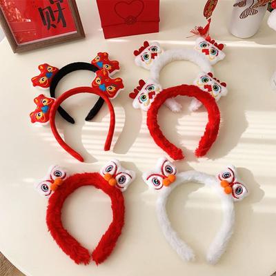 Red Hairband Dragon Doll Headband Cartoon New Year Headdress  Prom Props