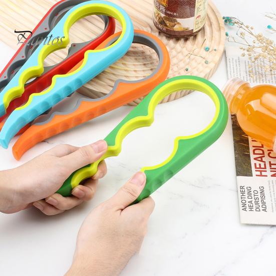 Bottle Opener Cap Twister Four-in-One Jar Lid Opener Anti-Slip Grip Easy Twist Off Caps Multiple Colors Kitchen Gadget