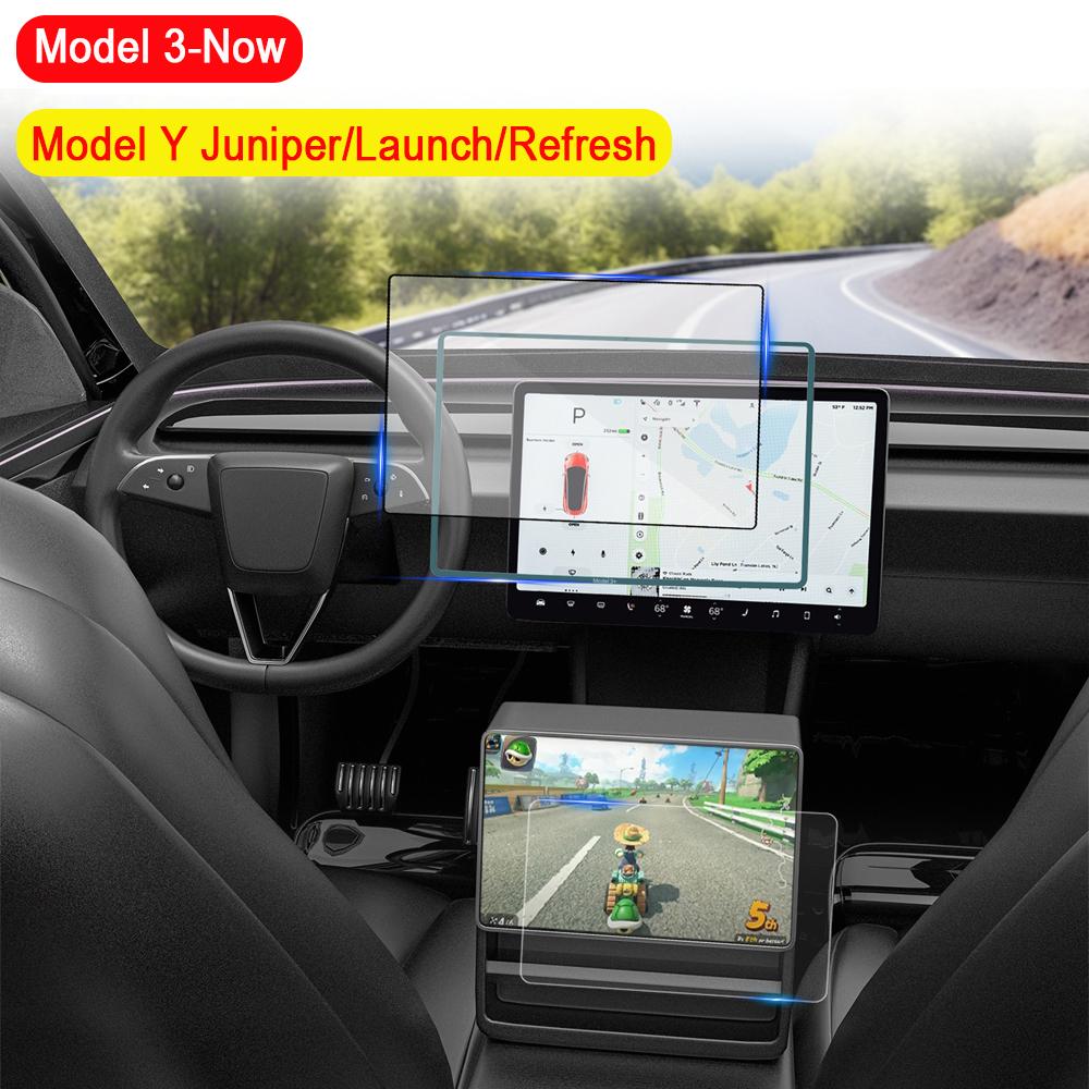 Full Cover Tempered Glass Film Protector For Tesla Model Y Juniper Model 3 Highland 2025 Rear Center Control Screen Protective