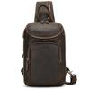 New Men'S Leather Breast Bag, Retro Tree Paste Leather Shoulder Bag, First Layer Cowhide Large-Capacity Messenger Bag