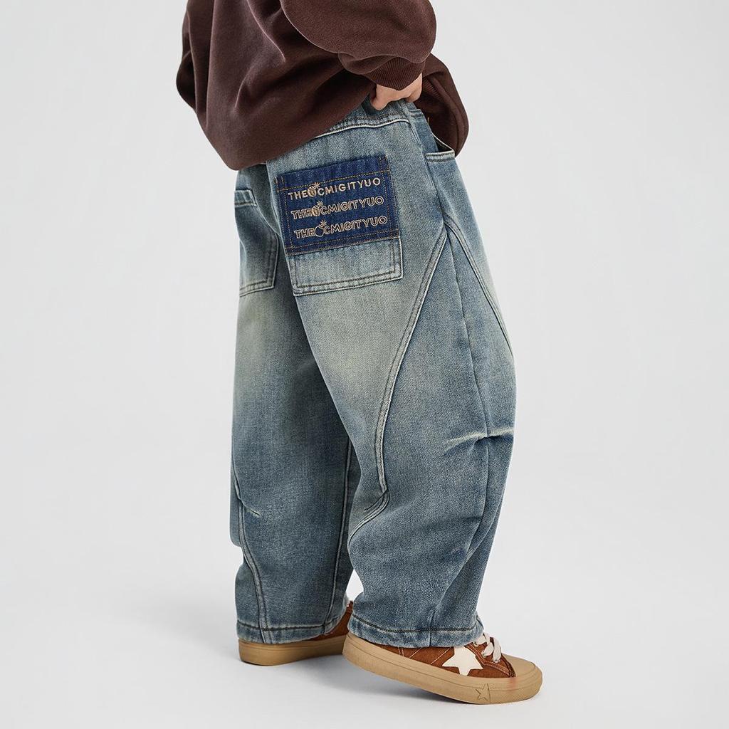 Boys' Fleece-Lined Jeans: Winter 2025 Style for Kids - Thick, Warm, and Stylish Long Pants