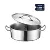 WanDaChuan Stainless Steel Divided Hot Pot with Steel Lid