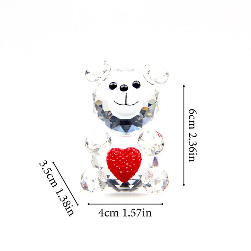 Artificial Crystal Bear Love Heart Heart-shaped Bear Bear Ornament Bear Figurines  Table Ornament