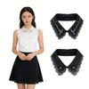 Jeweled Rhinestones False Collar Beaded Lace Spread Lapel Graceful Art Collar Sweet Shawl False Decorative Shawl