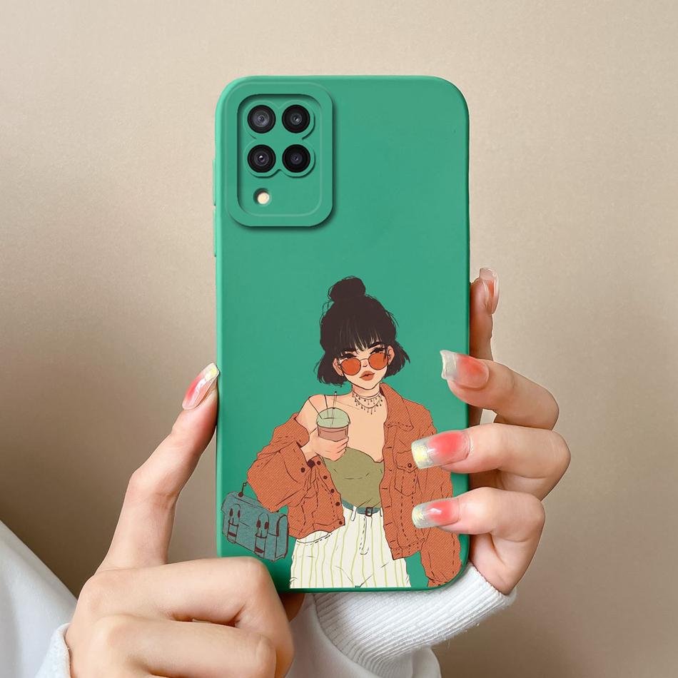 For Samsung Galaxy A12 M12 F12 Phone Case Cartoon Liquid Silicone Full Protection Anti Drop Cover For Samsung A 12 M 12 Bumper