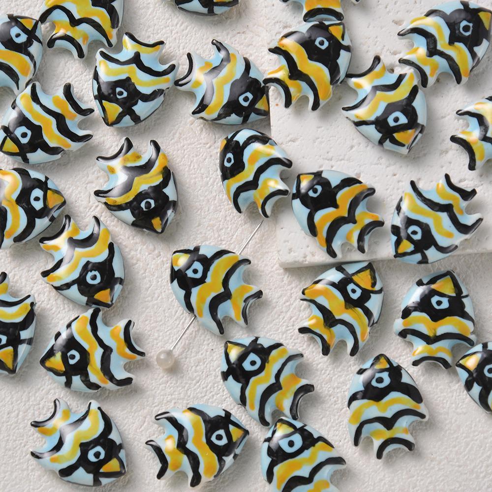 Ocean Series: Cute Tropical Fish Ceramic Beads for DIY Jewelry - Necklace, Bracelet, Phone Lanyard Accessories