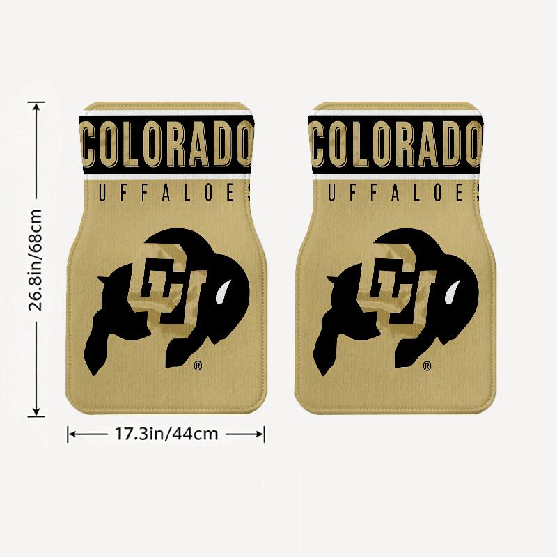 Colorado Buffaloes Black Car Floor Mats Full Coverage All-Season Car Mats, XPE Non-Slip And Wear-Resistant Mats Suitable for SUV Interiors, Textured C