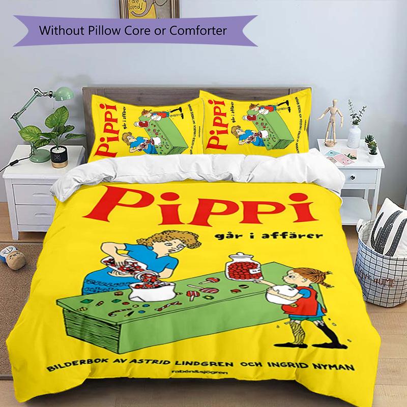Pippi Dlouhá punčocha 3dílná povlaková souprava na peřinu Uzavírání Zahrnuje 1 povlak na peřinu & 2 povlaky na polštář pro všechna roční období Ložnice Domácí Dekorace Koleje