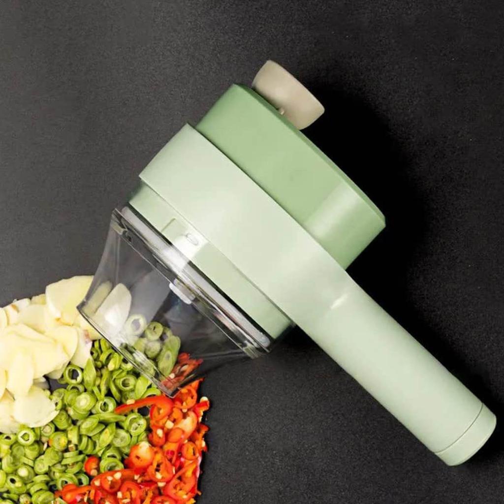 Electric Food Chopper Wireless Mini Vegetable Cutter Garlic Grinder Multi Function Food Processor with Removable Blades and Transparent Container
