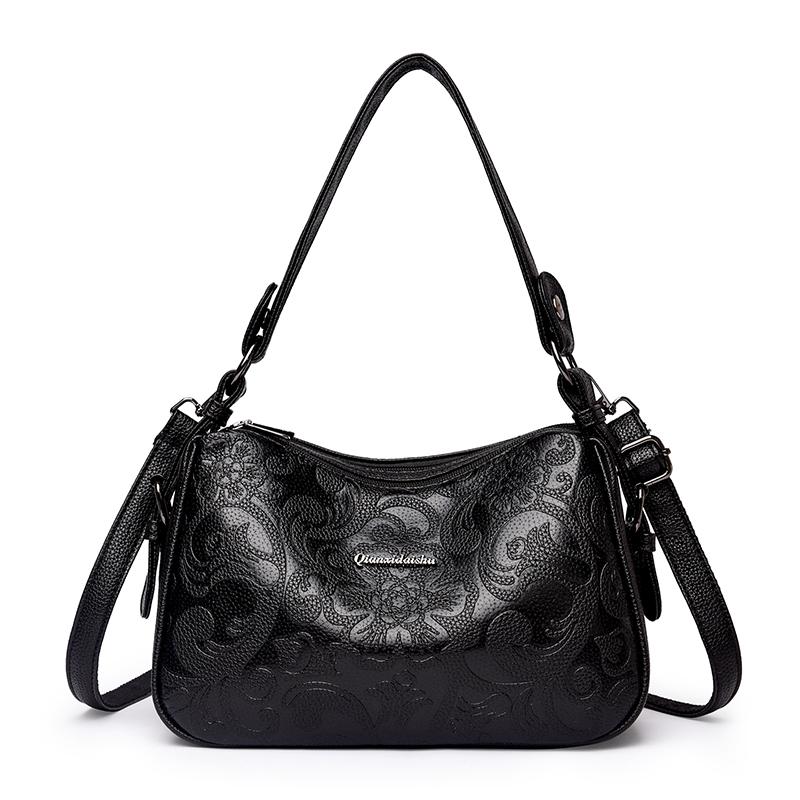 Sac Hobo Vintage à Motif Floral Gaufré pour Femmes - Sac à Bandoulière Mode en Similicuir pour l'Épaule avec Bandoulière Réglable pour le Quotidien Décontracté