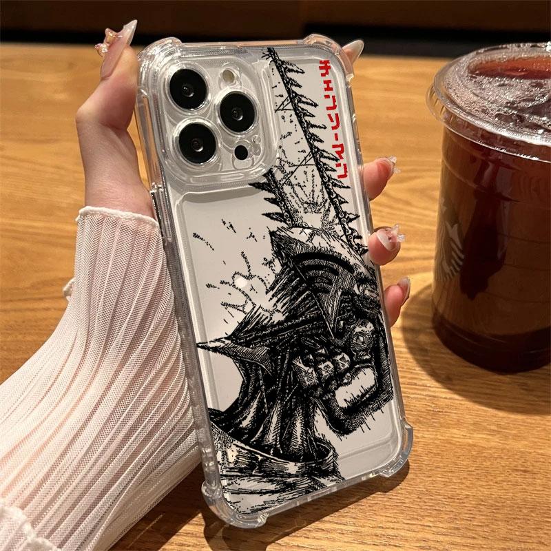 

Chainsaws Anime Mans Phone Case Clear For iPhone 17 16 14 15 11 12 13 Pro Max 16E 16 Plus 17 Air Soft Shockproof Silicone Cover iPhone 11