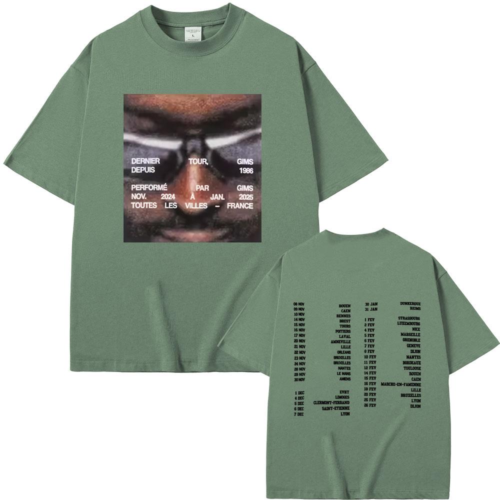 Rapper Gims LES DERNIERES VOLONTES DE MOZART Dernier Tour Tshirt Men Women Hip Hop Fashion Pop Music T Shirts Male Streetwear