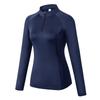 T-shirt Sportiva da Donna con Zip Collo Alto Allenamento Fitness Aderente Donna Corsa Abbigliamento Sportivo Manica Lunga Palestra Yoga Maglia