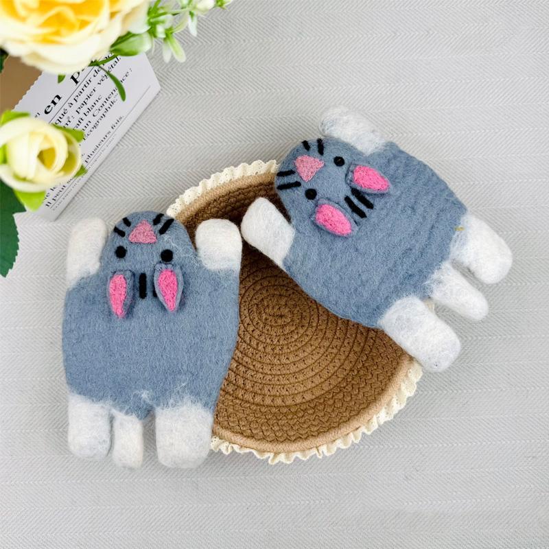 1 ks Vlněná plsť Měkké Stolní dekorace Ručně vyráběné Kreslené zvířátko Opakovaně použitelná Podložka pod šálek Tepelná izolace Lehká