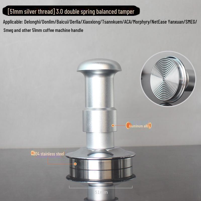 3.0 Double Spring Espresso Tamper with Free Adjustment, Constant Force, Balance - 51/53/58mm