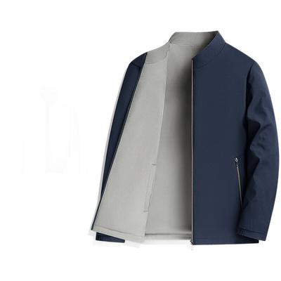 New Double-sided Stand-up Collar Jacket for Men Spring and Autumn Business Casual Jacket for Men