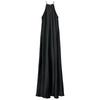 Zaprha 2025 Summer New Fashion Round Neck Fine Sling Silk Satin Texture Midi Dress 3186331