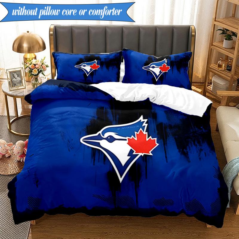 3PCS Blue Jays Printed Bedding Set For Bedroom Dormitory, Includes 1 Duvet Cover & 2 Pillowcases for All Seasons Home Decor Fan Gifts