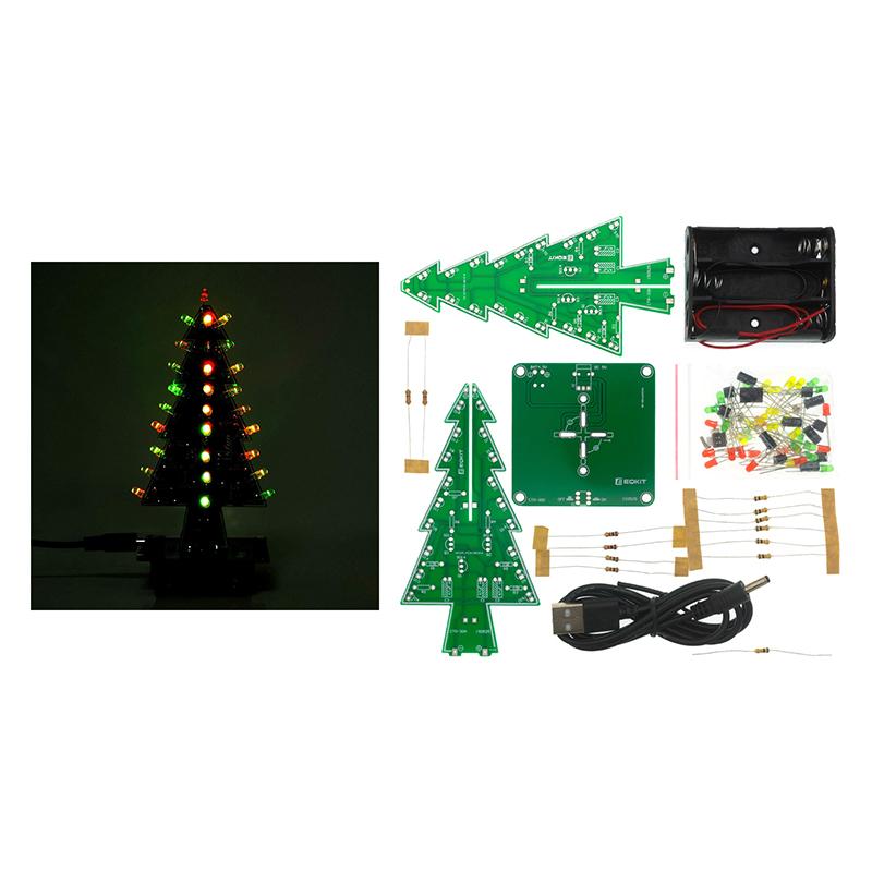 

3D Рождественская елка Светодиодный DIY Комплект Рождественские украшения своими руками Легкая установка Электронный комплект упражнений для любителей DIY