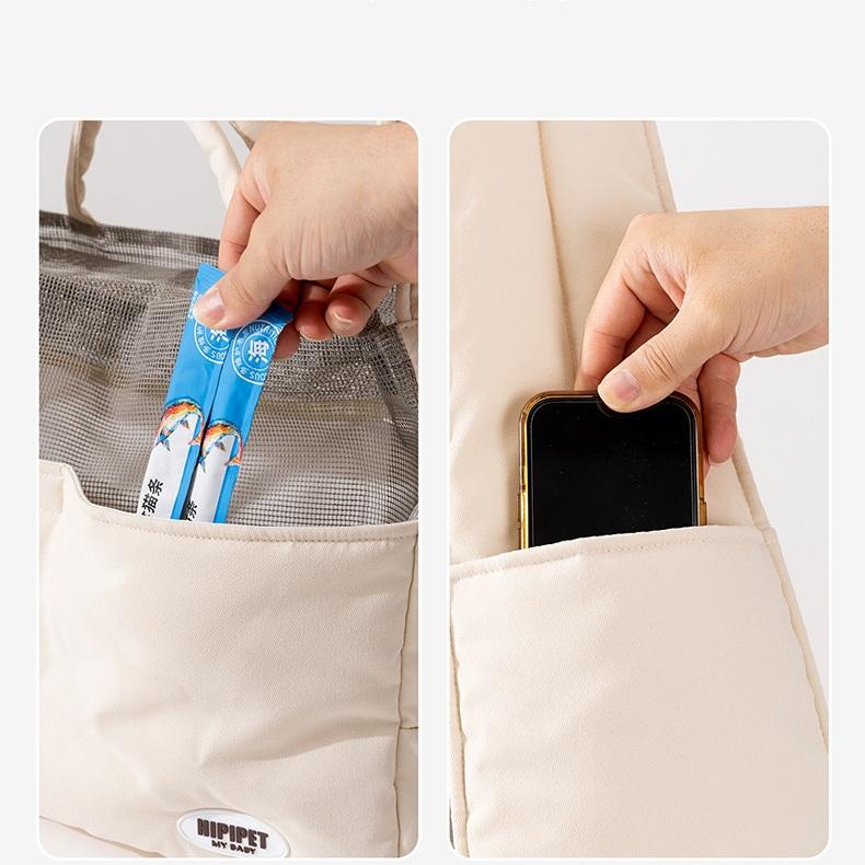 Crossbody bag, single shoulder cat bag, dog bag, large space, portable and adjustable pet bag for outdoor use