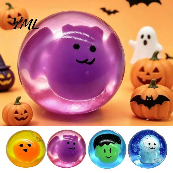 Soft Decompression Toys for Adults Slow Rising Pumpkin Ghost Stress Ball, TPR Fidget Toy Portable Desk Anxiety Relief And Focus, Hand Exerciser Office