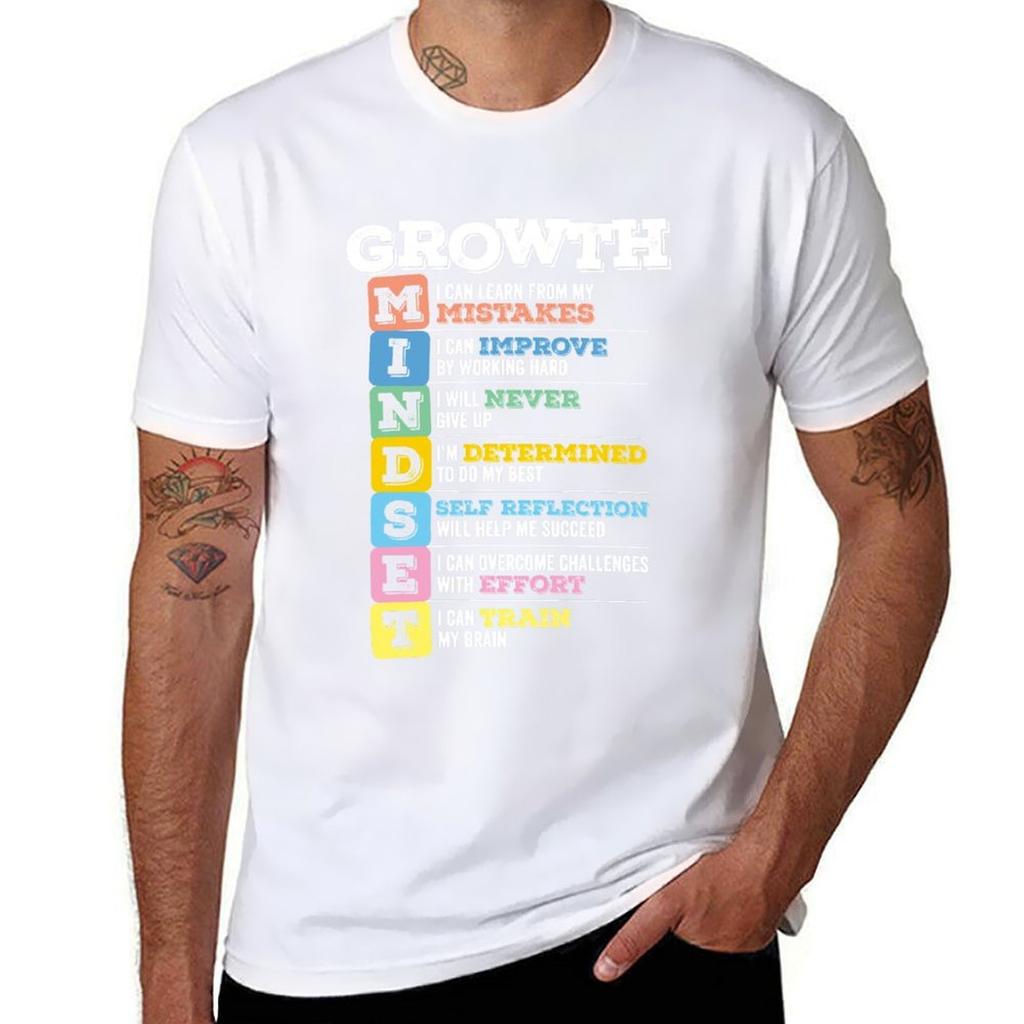 Growth Mindset Meaning TShirt Basic Daily Outfit Short Sleeve Tee
