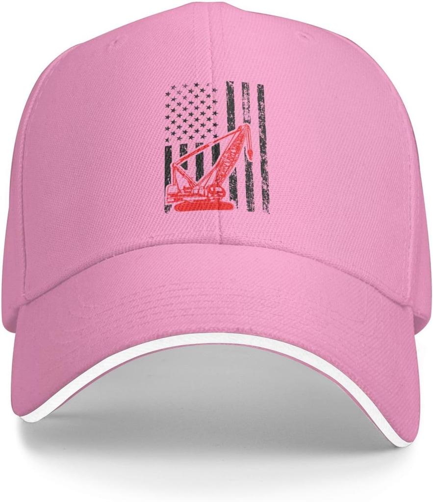 Crane Operator Heavy Machinery Graphic Baseball Cap Durable Polyester Adjustable Outdoor Cap for Men Women