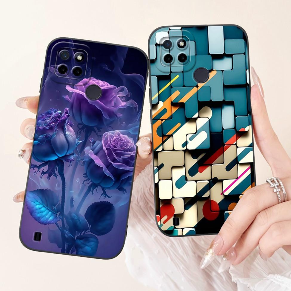 For Realme C21Y RMX3261 RMX3263 C25Y RMX3269 Cover For Realme C21Y Case Cute Cat Funny Cool Fashion Silicone Shockproof Bumper