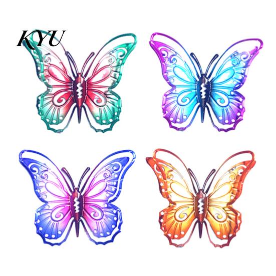 Waterproof Metal Wall Ornaments Butterfly Decorations, Garden Art Sculpture, Unique Housewarming Gifts Weatherproof Hanging Decor for Patio Fence Home