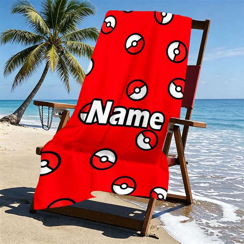 Custom Name Personalized card game Print Beach Towel, for Trip Camping Beach Party Home Decor, Birthday Gift for Family & Friends