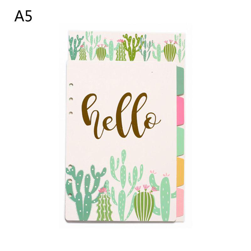 1Σετ A5 A6 Loose Leaf Divider Notebook 6 Hope Index Separator Binder Binder