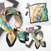 Women S Korean Style Satin Printed High End Small Square Scarf For Office