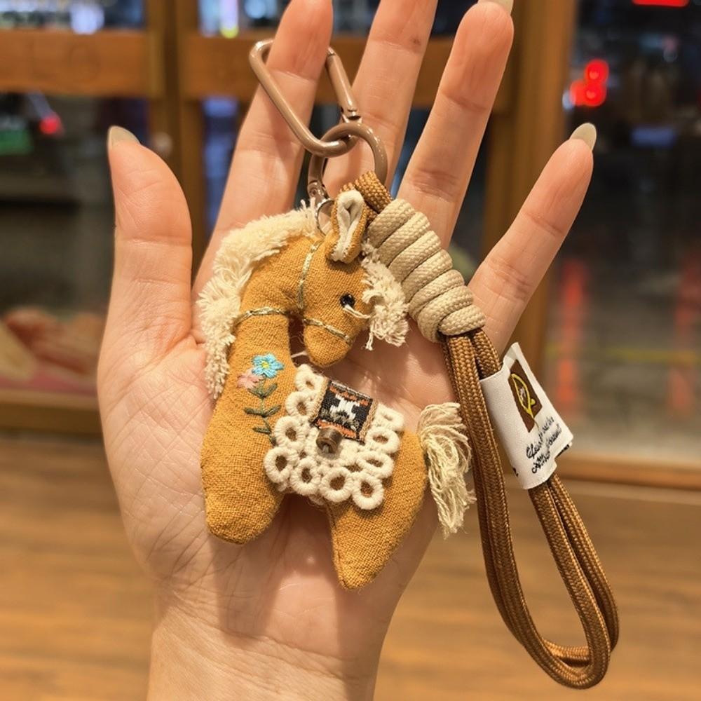 Hanging Decor Horse Year Key Ring Cute Design Pony Pendant Horse Plush Keychain Year Of The Horse