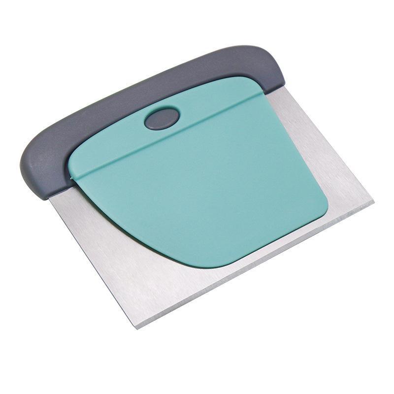 

2 IN 1 Bench Scraper Dough Cutter Stainless Steel Non-Slip Dough Scraper Bowl Scraper Pastry Cutter for Baking Bread Pizza Cake