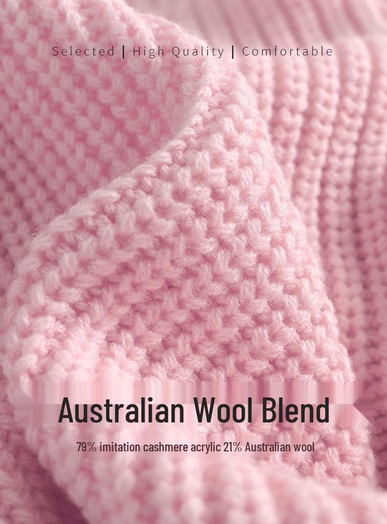 Fashion Blogger Style Pink Age-Defying Pullover Sweater - Loose Fit Soft Knit Cardigan