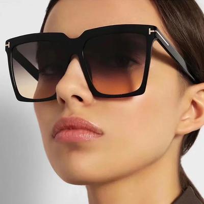 Quadratische Sonnenbrille Damen Vintage Marke Übergroß T Damen Sonnenbrille Schwarz Verlauf Damenbrille Herren Oculos UV400