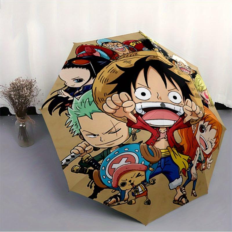 Paraguas Plegable Automático de la Tripulación de One Piece, Apertura/Cierre Automático, Paraguas de Viaje Resistente al Viento para Aventuras al Aire Libre a0826035